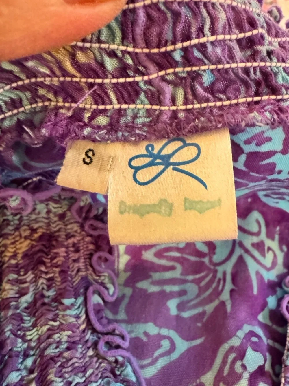 Vintage Violet Floral Midi Dress with Teal Accents - Picture 3 of 8